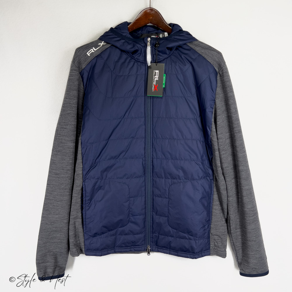 RLX Ralph Lauren Golf Hybrid Hooded Quilted Jacket Polo Size Large NWT